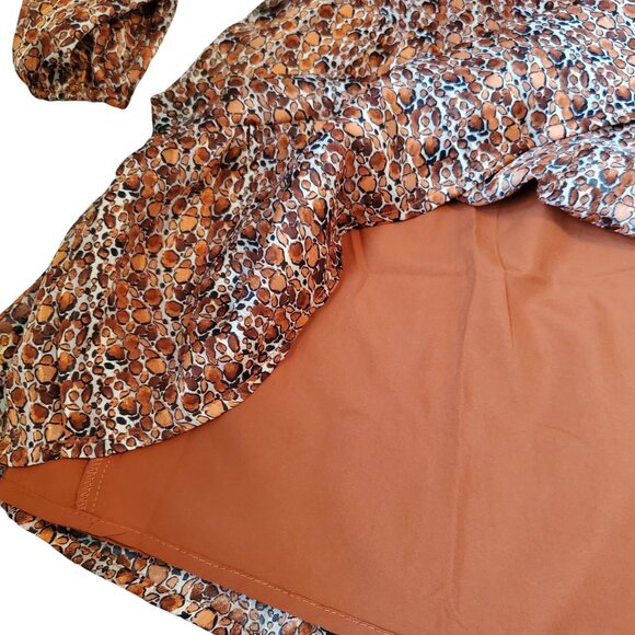 NWT Molly Bracken Shades of Rust / Copper with tiered ruffle bottom Size Small - Picture 8 of 14